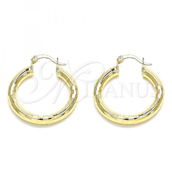 Oro Laminado Medium Hoop, Gold Filled Style Polished, Golden Finish, 02.170.0262.30
