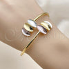 Oro Laminado Individual Bangle, Gold Filled Style Polished, Tricolor, 07.170.0071