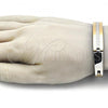 Stainless Steel Solid Bracelet, Greek Key Design, Polished, Two Tone, 03.114.0353.09