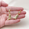 Oro Laminado Dangle Earring, Gold Filled Style Shoes Design, Polished, Golden Finish, 02.341.0251