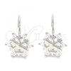 Sterling Silver Stud Earring, with White Cubic Zirconia, Polished, Rhodium Finish, 02.366.0014