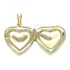 Oro Laminado Locket Pendant, Gold Filled Style Heart Design, Polished, Golden Finish, 05.117.0012
