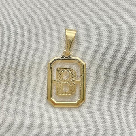 Oro Laminado Fancy Pendant, Gold Filled Style Initials Design, Polished, Golden Finish, 05.02.0069.2