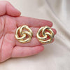 Oro Laminado Stud Earring, Gold Filled Style Polished, Golden Finish, 02.163.0252