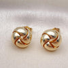 Oro Laminado Stud Earring, Gold Filled Style Love Knot Design, Polished, Golden Finish, 02.195.0265