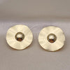 Oro Laminado Stud Earring, Gold Filled Style Chunky Design, Polished, Golden Finish, 02.385.0053