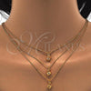 Oro Laminado Pendant Necklace, Gold Filled Style with White Cubic Zirconia, Polished, Golden Finish, 04.60.0011.18