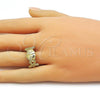Oro Laminado Elegant Ring, Gold Filled Style Shell and Star Design, Polished, Golden Finish, 01.341.0168