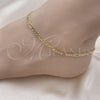 Oro Laminado Basic Anklet, Gold Filled Style Figaro Design, Polished, Golden Finish, 04.213.0241.10