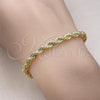 Oro Laminado Basic Bracelet, Gold Filled Style Rope Design, Polished, Golden Finish, 04.213.0103.08