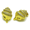 Oro Laminado Stud Earring, Gold Filled Style Snail Design, Polished, Golden Finish, 02.156.0733