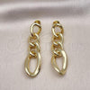 Oro Laminado Long Earring, Gold Filled Style Polished, Golden Finish, 02.213.0566
