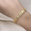 Oro Laminado Solid Bracelet, Gold Filled Style Diamond Cutting Finish, Golden Finish, 03.413.0003.07