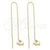 Oro Laminado Threader Earring, Gold Filled Style Dog Design, Golden Finish, 5.117.009