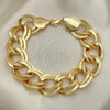 Oro Laminado Basic Bracelet, Gold Filled Style Chunky Design, Polished, Golden Finish, 03.331.0143.10
