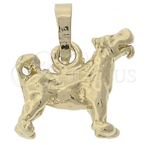 Oro Laminado Fancy Pendant, Gold Filled Style Dog Design, Polished, Golden Finish, 5.183.034
