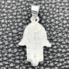 Sterling Silver Fancy Pendant, Hand of God Design, Polished, Silver Finish, 05.392.0044