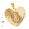 Oro Laminado Religious Pendant, Gold Filled Style San Lazaro Design, Diamond Cutting Finish, Golden Finish, 5.195.017