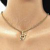 Oro Laminado Fancy Pendant, Gold Filled Style Heart Design, Polished, Golden Finish, 5.181.043