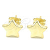 Sterling Silver Stud Earring, Star Design, Polished, Golden Finish, 02.369.0017.1