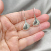 Sterling Silver Dangle Earring, Teardrop Design, Polished, Silver Finish, 02.397.0005
