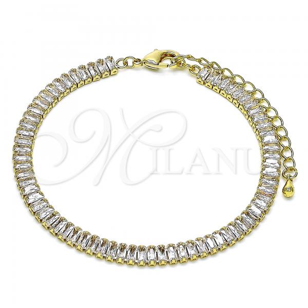 Oro Laminado Tennis Bracelet, Gold Filled Style with White Cubic Zirconia, Polished, Golden Finish, 03.130.0008.07