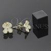 Oro Laminado Stud Earring, Gold Filled Style Flower Design, Yellow Enamel Finish, Golden Finish, 02.64.0345 *PROMO*