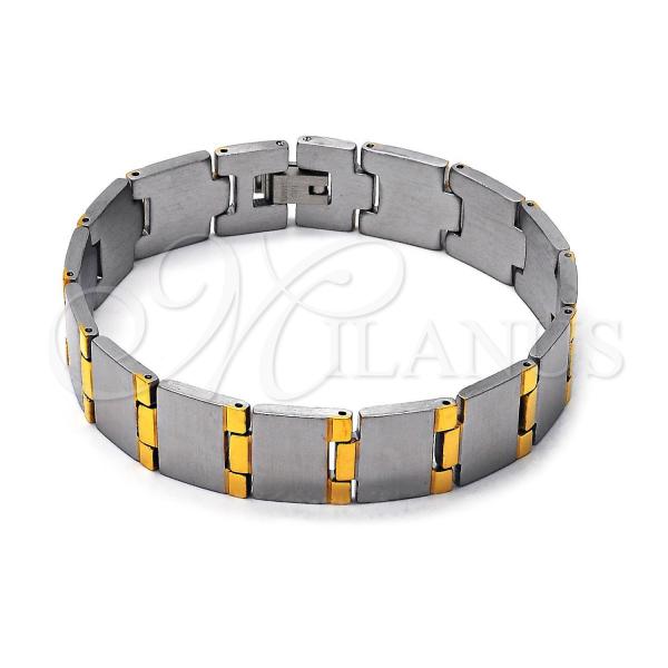 Stainless Steel Solid Bracelet, Polished, Two Tone, 03.63.1460.08