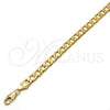 Oro Laminado Basic Necklace, Gold Filled Style Curb Design, Polished, Golden Finish, 5.222.003.30