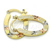 Oro Laminado Small Hoop, Gold Filled Style Diamond Cutting Finish, Tricolor, 02.102.0045.20