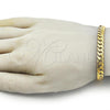 Stainless Steel Basic Bracelet, Curb Design, Polished, Golden Finish, 03.278.0015.1.09