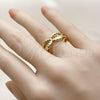 Oro Laminado Elegant Ring, Gold Filled Style Shell Design, Polished, Golden Finish, 01.341.0171