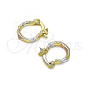 Oro Laminado Small Hoop, Gold Filled Style Diamond Cutting Finish, Tricolor, 02.96.0080.2.12