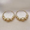 Oro Laminado Medium Hoop, Gold Filled Style Ball and Hollow Design, Matte Finish, Golden Finish, 02.170.0437.1.30