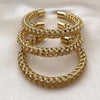 Oro Laminado Trio Bangle, Gold Filled Style Polished, Golden Finish, 07.282.0026.1