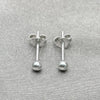 Sterling Silver Stud Earring, Ball Design, Polished, Silver Finish, 02.401.0055.03