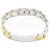 Stainless Steel Solid Bracelet, Polished, Two Tone, 03.114.0362.08