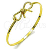 Oro Laminado Individual Bangle, Gold Filled Style Bow Design, Polished, Golden Finish, 07.341.0061.04