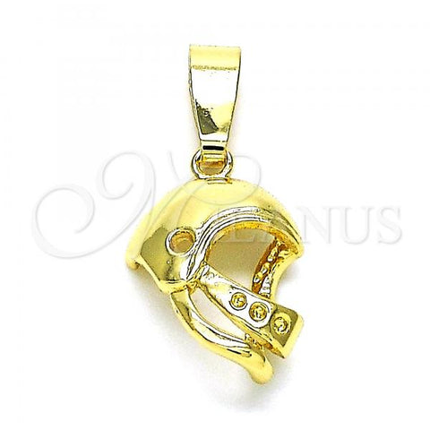Oro Laminado Fancy Pendant, Gold Filled Style Diamond Cutting Finish, Golden Finish, 5.183.036