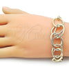 Oro Laminado Fancy Bracelet, Gold Filled Style Chunky Design, Polished, Golden Finish, 03.331.0299.08