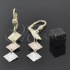Oro Laminado Long Earring, Gold Filled Style Diamond Cutting Finish, Tricolor, 02.63.2161