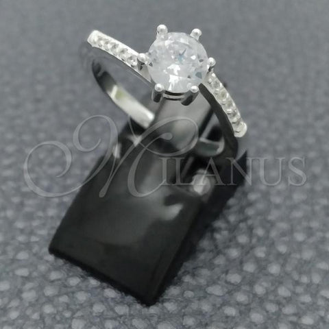 Sterling Silver Wedding Ring, with White Cubic Zirconia, Polished, Silver Finish, 01.398.0016.06