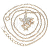 Sterling Silver Pendant Necklace, Star Design, with White Cubic Zirconia, Polished, Rose Gold Finish, 04.336.0202.1.16