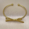 Oro Laminado Individual Bangle, Gold Filled Style Bow Design, Polished, Golden Finish, 07.341.0060