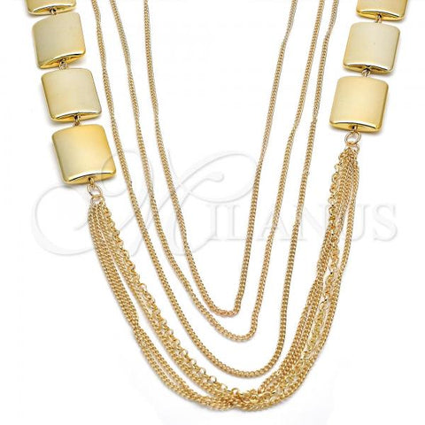 Oro Laminado Fancy Necklace, Gold Filled Style Polished, Golden Finish, 04.321.0020.28