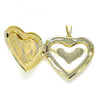 Oro Laminado Locket Pendant, Gold Filled Style Heart Design, Polished, Golden Finish, 05.117.0020