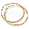 Oro Laminado Extra Large Hoop, Gold Filled Style Hollow and Twist Design, Polished, Tricolor, 02.170.0108.1.80