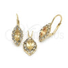 Oro Laminado Earring and Pendant Adult Set, Gold Filled Style with Champagne and White Cubic Zirconia, Polished, Golden Finish, 10.122.0003.5