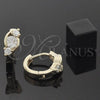Oro Laminado Huggie Hoop, Gold Filled Style with White Cubic Zirconia, Polished, Golden Finish, 5.132.022