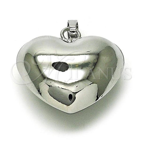 Oro Laminado Fancy Pendant, Gold Filled Style Chunky Design, Polished, Rhodium Finish, 05.368.0003.1